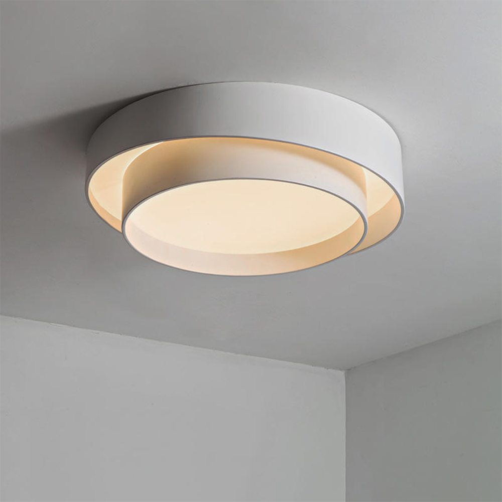 Modern Nordic Round LED Ceiling Light – Minimalist Flush Mount Fixture in Black or White, 40 to 60 cm for Living Room & Bedroom