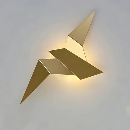 Origami Sculptural LED Wall Lamp – Modern Folded Metal Warm White Wall Sconce in Black, Gold or White for Living Room
