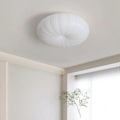 Olara Pleated Acrylic LED Ceiling Light – Modern Sculptural Flush Mount, Glare-Free Light for Bedroom, Living Room & Hallway