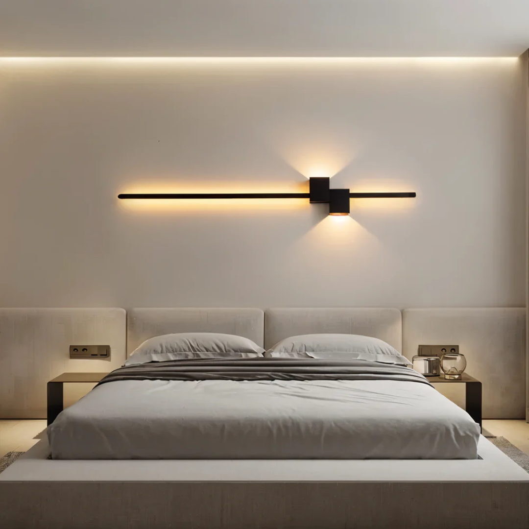 Modern Minimalist Linear LED Wall Light – 3000K Warm Aluminum Wall Sconce in White, Black or Gold, 60 to 100 cm