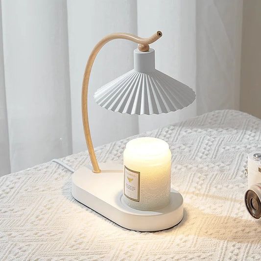 Vanessa Candle Warmer Lamp – Flameless Nordic Candle Melter with LED Bulb, Cozy Home Fragrance Lamp in White or Black