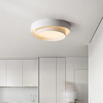 Modern Nordic Round LED Ceiling Light – Minimalist Flush Mount Fixture in Black or White, 40 to 60 cm for Living Room & Bedroom