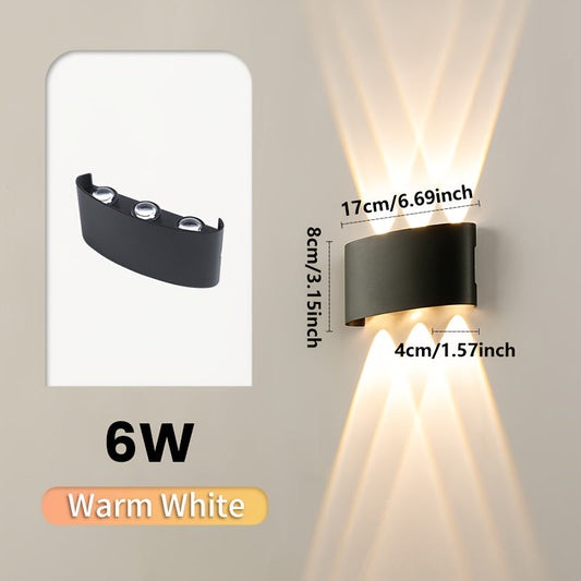 Modern Dual-Beam Up & Down LED Wall Light – IP55 Waterproof Indoor Outdoor Sconce, Warm or Cool White for Porch & Patio