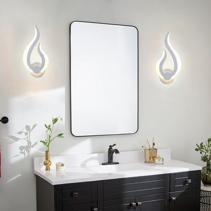 Modern Flame LED Wall Light – Sculptural Acrylic 10W Warm White 3000K Wall Sconce, Left or Right Facing
