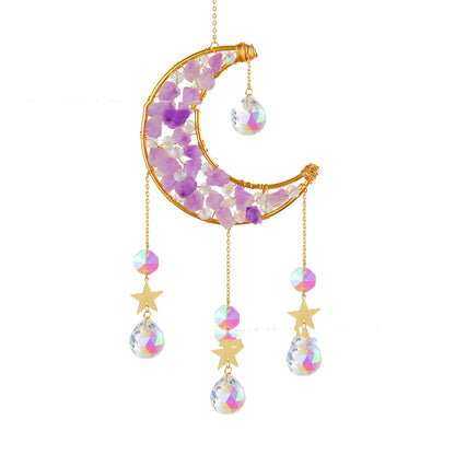 Amethyst-Tone Crystal Crescent Air Plant Holder – view 2