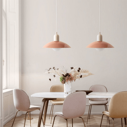 Macaron Bauhaus Dome Pendant Light – Two-Tone Colorful Modern Hanging Lamp for Kitchen, Dining, Kids Room & Cafe