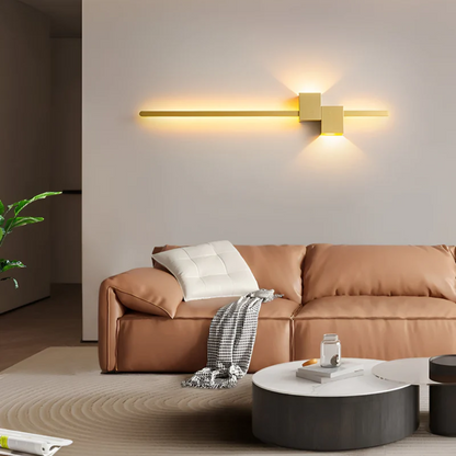 Modern Minimalist Linear LED Wall Light – 3000K Warm Aluminum Wall Sconce in White, Black or Gold, 60 to 100 cm