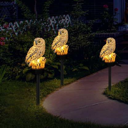 Solar Owl Garden Light – Decorative Outdoor Pathway Stake Lamp, Auto On at Night, No Wiring, 1 or 2 Pack for Lawn & Patio
