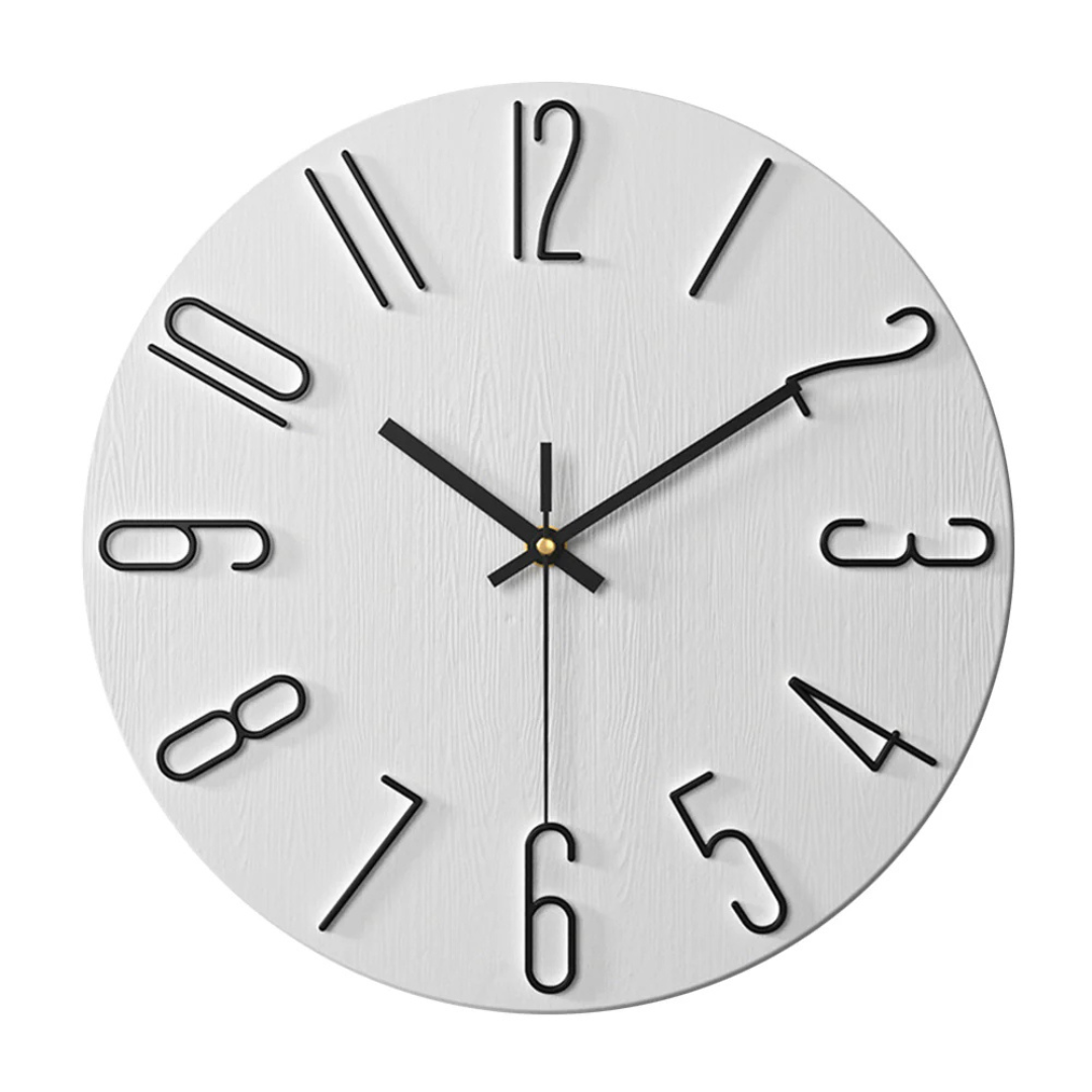 Elegant Modern Silent Wall Clock – Minimalist Pastel Clock with Gold Numerals, Non-Ticking Quartz for Living Room & Bedroom