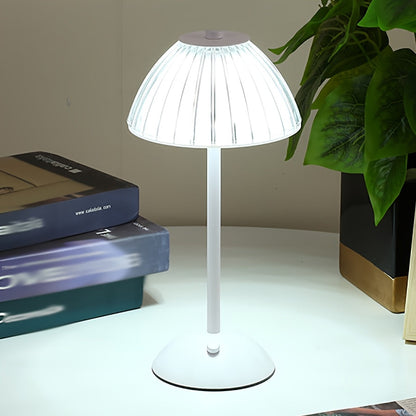 Golden Touch Rechargeable Table Lamp – Cordless Ribbed Acrylic Crystal-Style LED Lamp with 3 Light Modes for Bedside & Dining