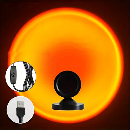 Sunset Projection Lamp – USB Rotating Golden Hour Ambient Light for Bedroom, Photography, TikTok & Living Room Decor