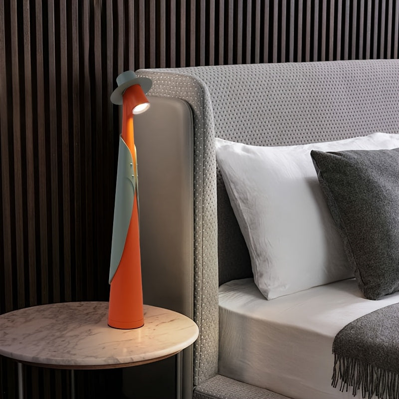 Modern Rechargeable LED Hat Lamp – Cordless Touch-Control Dimmable Desk Light, Artistic Bedside & Table Lamp