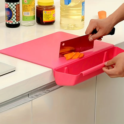 2-in-1 Portable Chopping Board with Built-In Storage Box – Cutting Board & Detachable Food Container for Kitchen, Camping & RV