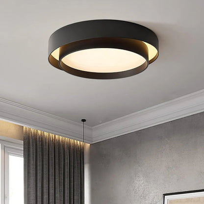 Modern Nordic Round LED Ceiling Light – Minimalist Flush Mount Fixture in Black or White, 40 to 60 cm for Living Room & Bedroom