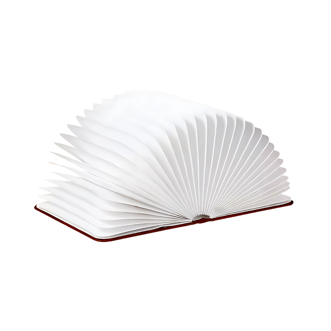 Lumibook Foldable Book Lamp – Rechargeable 360° Wooden LED Night Light, Portable Cordless Table Lamp