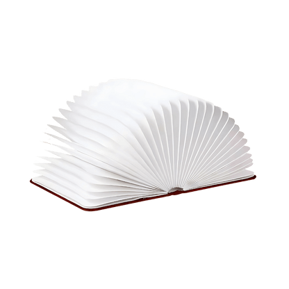 Lumibook Foldable Book Lamp – Rechargeable 360° Wooden LED Night Light, Portable Cordless Table Lamp