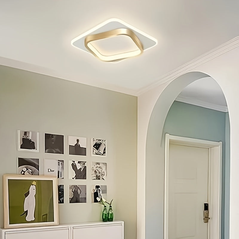 Modern Square LED Ceiling Light – Minimalist Geometric Flush Mount with 22W 3000K Warm White for Bedroom, Hallway & Office