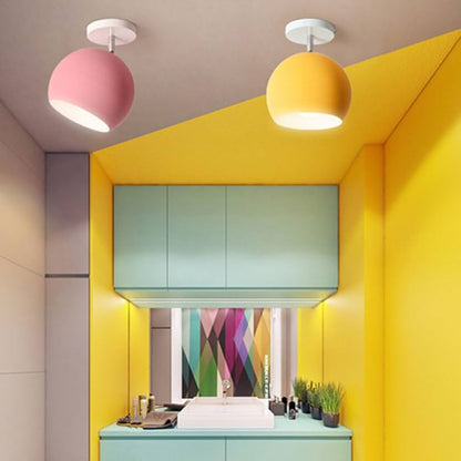 Nordic Macaron Mini Ceiling Light – Modern Round Aluminum Pastel Pendant Lamp, 15 cm for Bedroom, Hallway & Kids Room