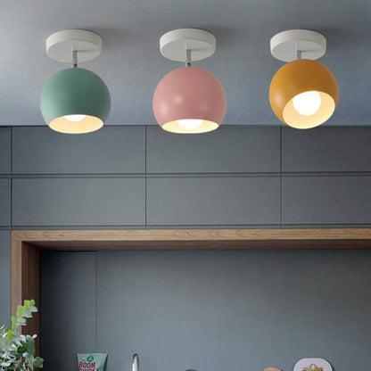 Nordic Macaron Mini Ceiling Light – Modern Round Aluminum Pastel Pendant Lamp, 15 cm for Bedroom, Hallway & Kids Room