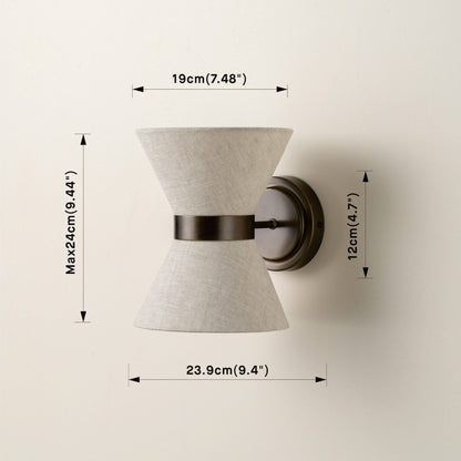 Aged Bronze & Linen Shade Wall Sconce – Timeless Modern Wall Light with Soft Warm Glow for Bedroom, Hallway & Living Room