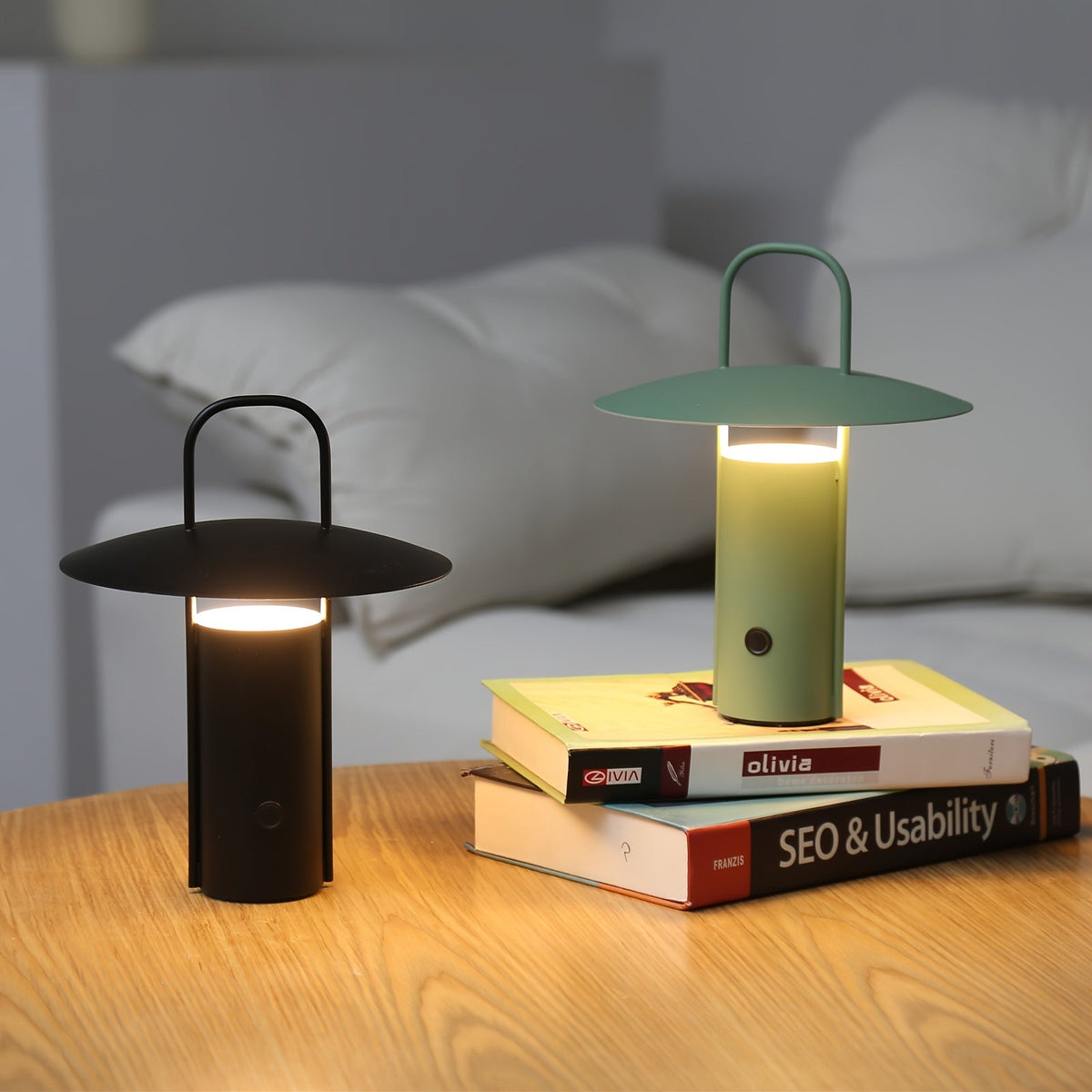 Wireless LED Touch Table Lamp – USB Rechargeable 2000mAh Metal Cordless Lamp with Dimmable Light for Bedside & Dining Table