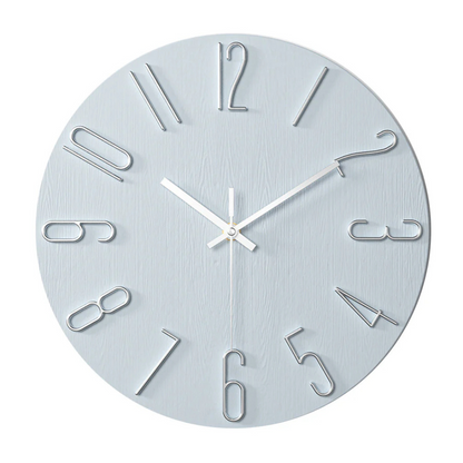 Elegant Modern Silent Wall Clock – Minimalist Pastel Clock with Gold Numerals, Non-Ticking Quartz for Living Room & Bedroom