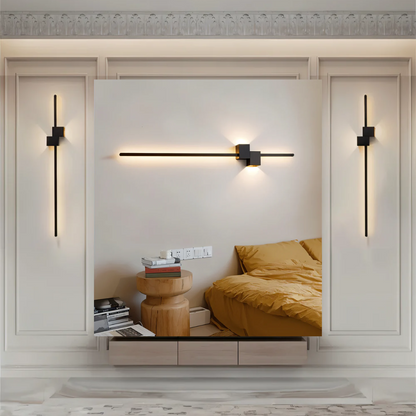 Modern Minimalist Linear LED Wall Light – 3000K Warm Aluminum Wall Sconce in White, Black or Gold, 60 to 100 cm