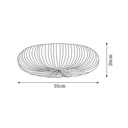 Olara Pleated Acrylic LED Ceiling Light – Modern Sculptural Flush Mount, Glare-Free Light for Bedroom, Living Room & Hallway