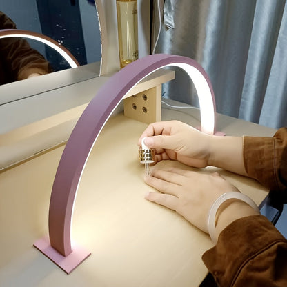 Crescent Moon LED Desk Lamp – Adjustable Eye-Care USB Metal Reading Light with Dimmable Color Temperature for Home Office
