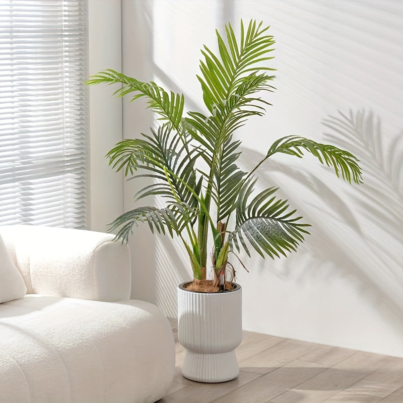 White Self-Watering Flower Pot with Water Level Indicator – Modern Wine Glass Shaped Indoor Planter for Houseplants