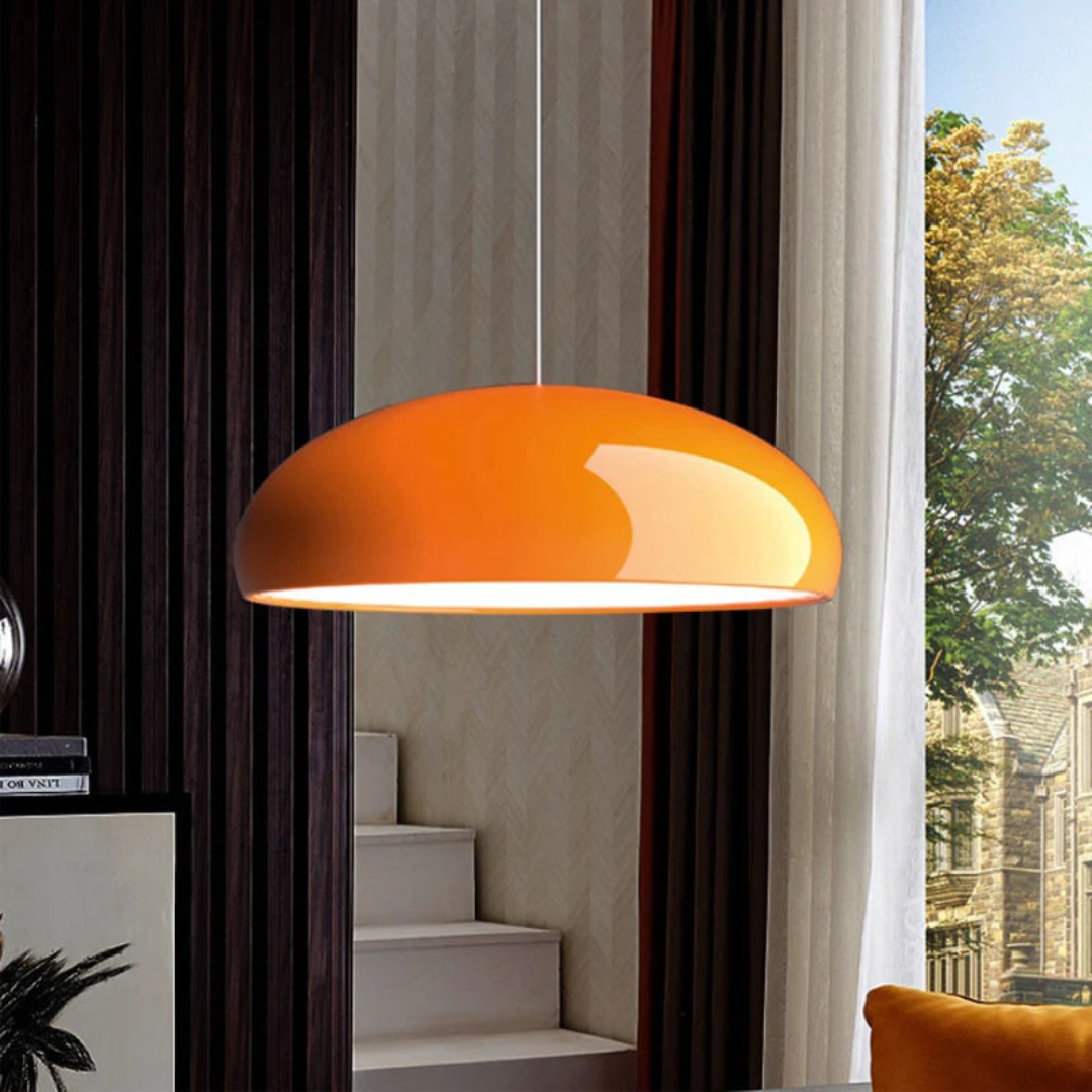 Horus Modern Aluminum LED Pendant Light – Italian-Inspired Curved Dome Hanging Lamp, 35 to 60 cm for Dining & Living Room