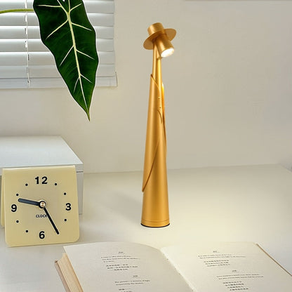 Modern Rechargeable LED Hat Lamp – Cordless Touch-Control Dimmable Desk Light, Artistic Bedside & Table Lamp