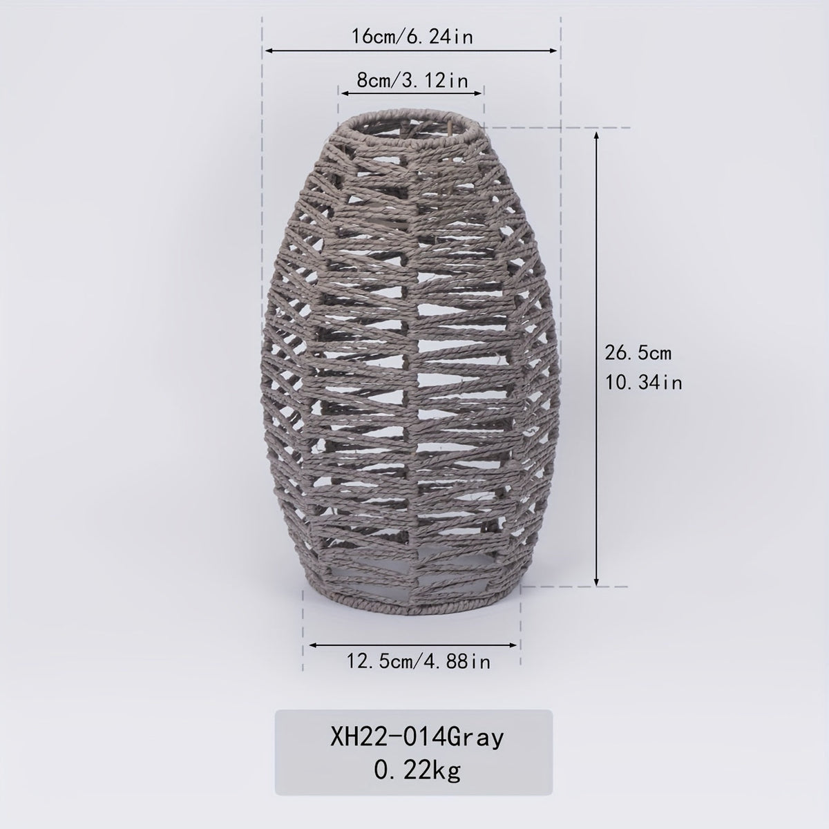 Modern Handwoven Paper Rope Pendant Shade – Natural Coastal Woven Ceiling Light in Light Brown, Brown, Grey or Black