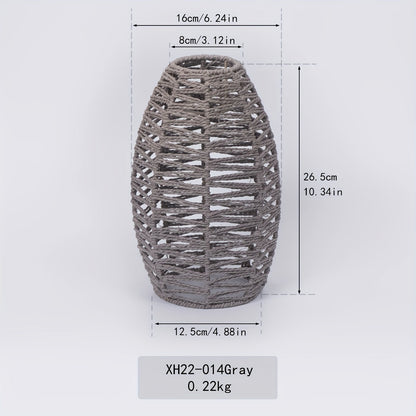 Modern Handwoven Paper Rope Pendant Shade – Natural Coastal Woven Ceiling Light in Light Brown, Brown, Grey or Black