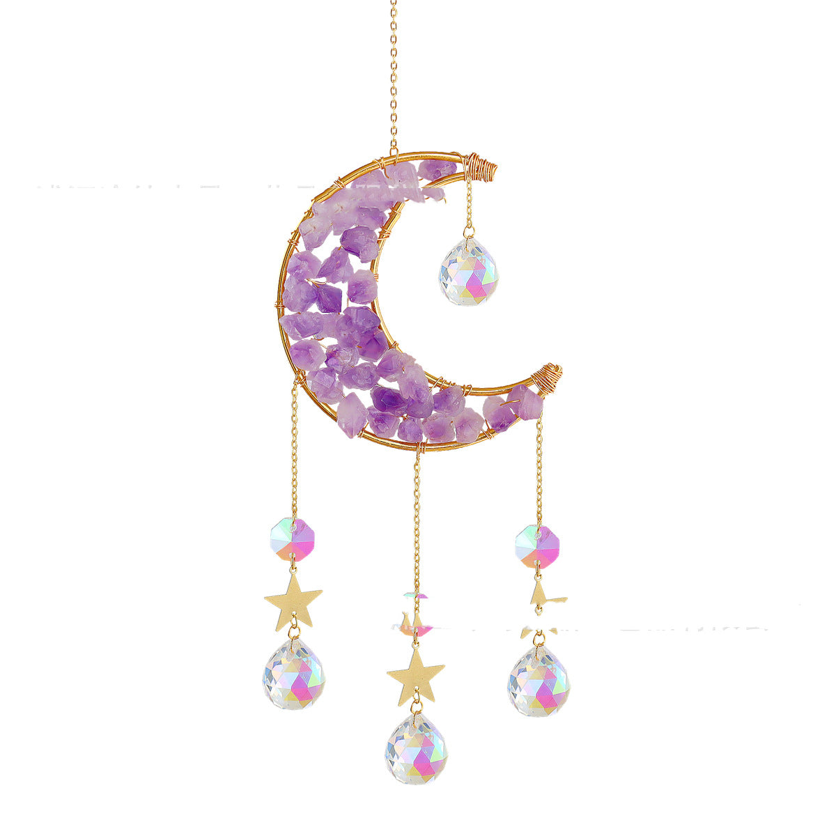 Amethyst-Tone Crystal Crescent Air Plant Holder – view 3