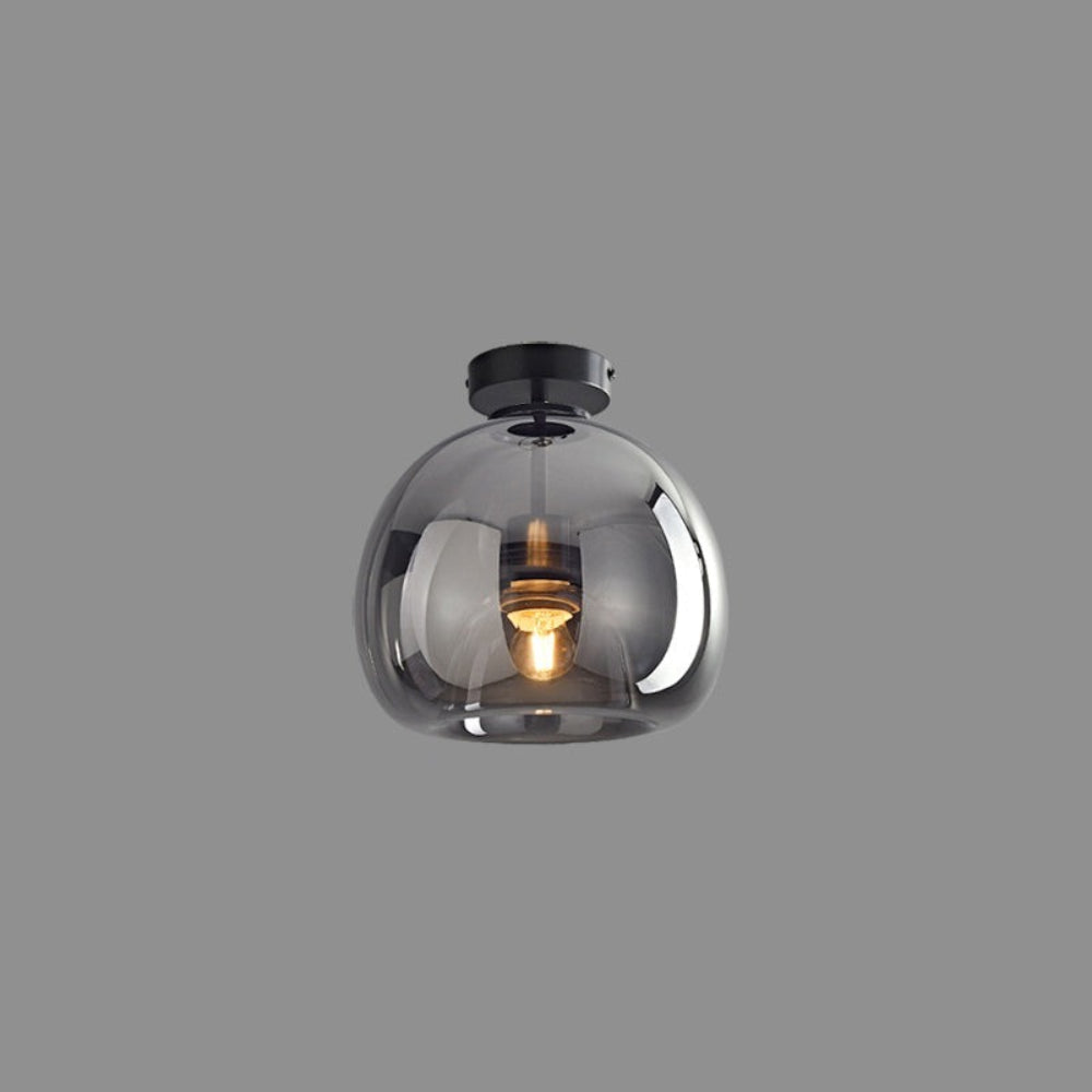 Vintage Amber Bubble Glass Ceiling Light – Retro Mid-Century Semi-Flush Lamp in Gold or Black for Hallway, Bedroom & Dining