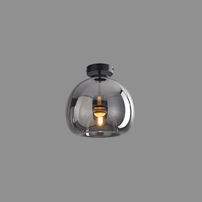 Vintage Amber Bubble Glass Ceiling Light – Retro Mid-Century Semi-Flush Lamp in Gold or Black for Hallway, Bedroom & Dining