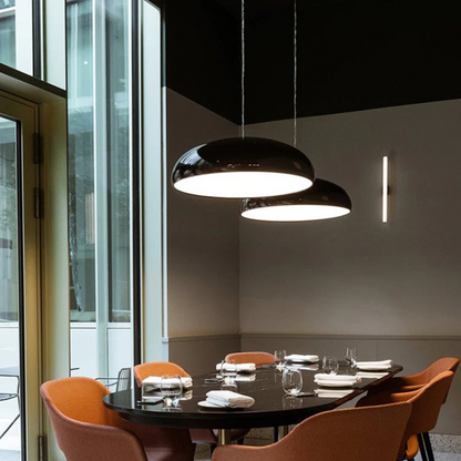 Horus Modern Aluminum LED Pendant Light – Italian-Inspired Curved Dome Hanging Lamp, 35 to 60 cm for Dining & Living Room