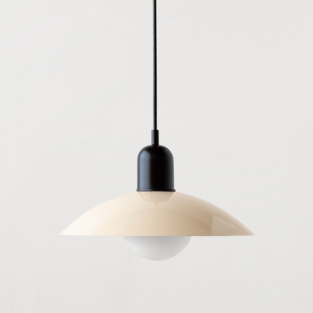 Macaron Bauhaus Dome Pendant Light – Two-Tone Colorful Modern Hanging Lamp for Kitchen, Dining, Kids Room & Cafe