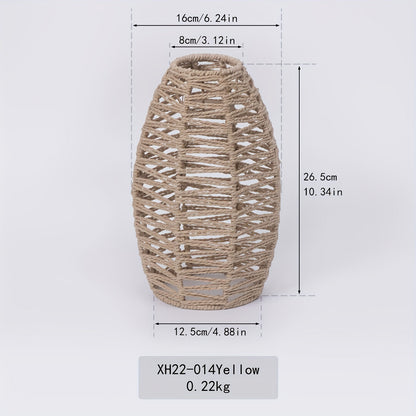 Modern Handwoven Paper Rope Pendant Shade – Natural Coastal Woven Ceiling Light in Light Brown, Brown, Grey or Black