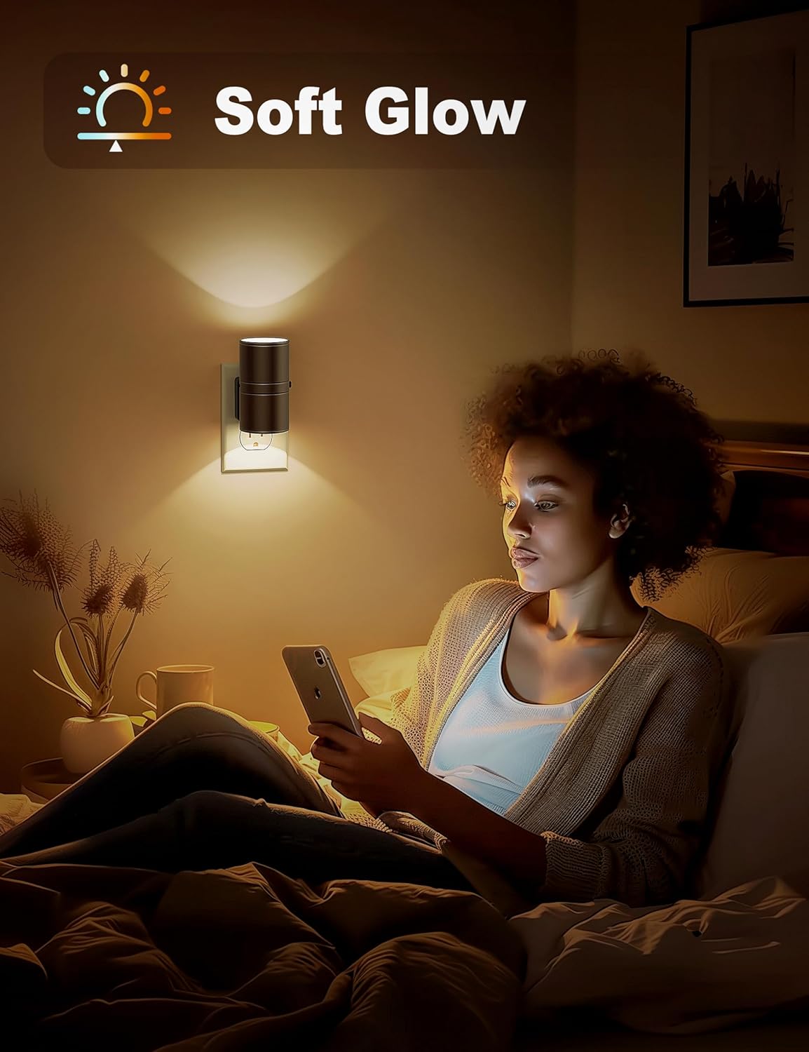 NightNova Smart Plug-In LED Night Light – Automatic Dusk-to-Dawn Sensor, Dimmable Energy-Saving Lamp for Hallway & Nursery