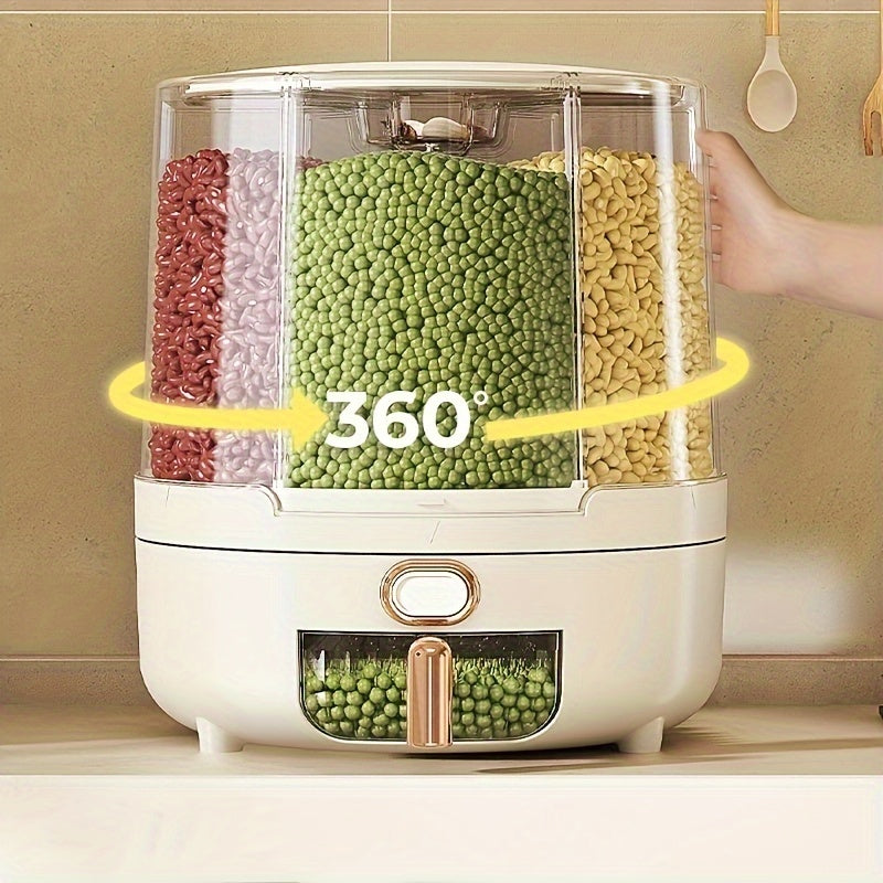 Rotating Airtight Food Storage Dispenser – 360° Large-Capacity Grain, Rice & Cereal Container for Kitchen Pantry, 2 Sizes