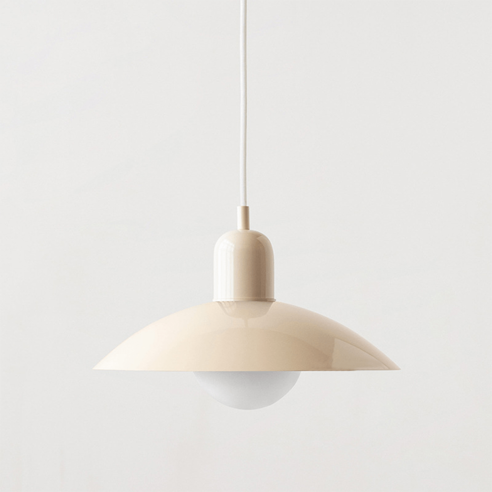 Macaron Bauhaus Dome Pendant Light – Two-Tone Colorful Modern Hanging Lamp for Kitchen, Dining, Kids Room & Cafe