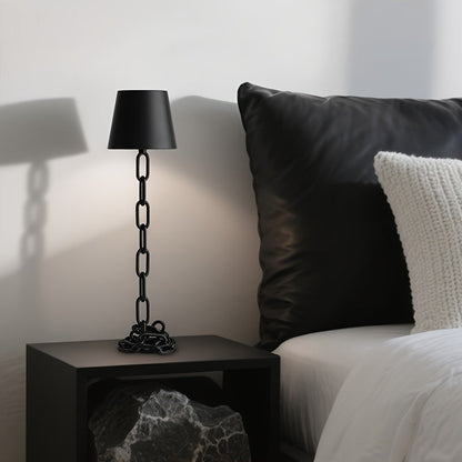 Modern Chain-Link Rechargeable Table Lamp – Sculptural Metal Chain Cordless Touch-Control LED Desk & Bedside Light