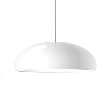 Lira Art Deco Metal Dome Pendant Light – Dimmable Modern Hanging Lamp in Orange, Black, White or Wine Red, 35 or 45 cm