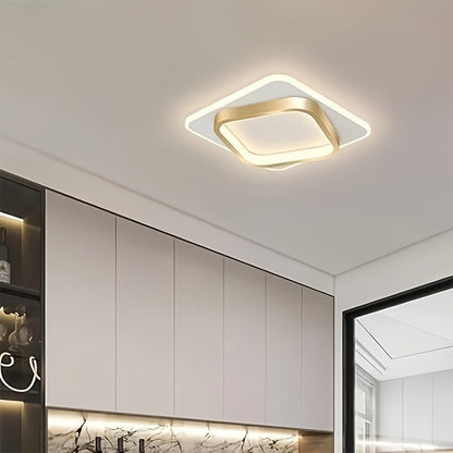 Modern Square LED Ceiling Light – Minimalist Geometric Flush Mount with 22W 3000K Warm White for Bedroom, Hallway & Office