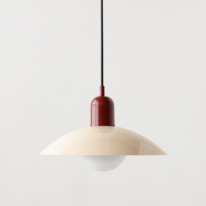 Macaron Bauhaus Dome Pendant Light – Two-Tone Colorful Modern Hanging Lamp for Kitchen, Dining, Kids Room & Cafe