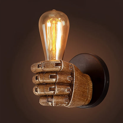 Industrial Hand-Shaped Resin Wall Lamp – Sculptural Left or Right Hand E26 Wall Sconce, Artistic Loft & Cafe Lighting