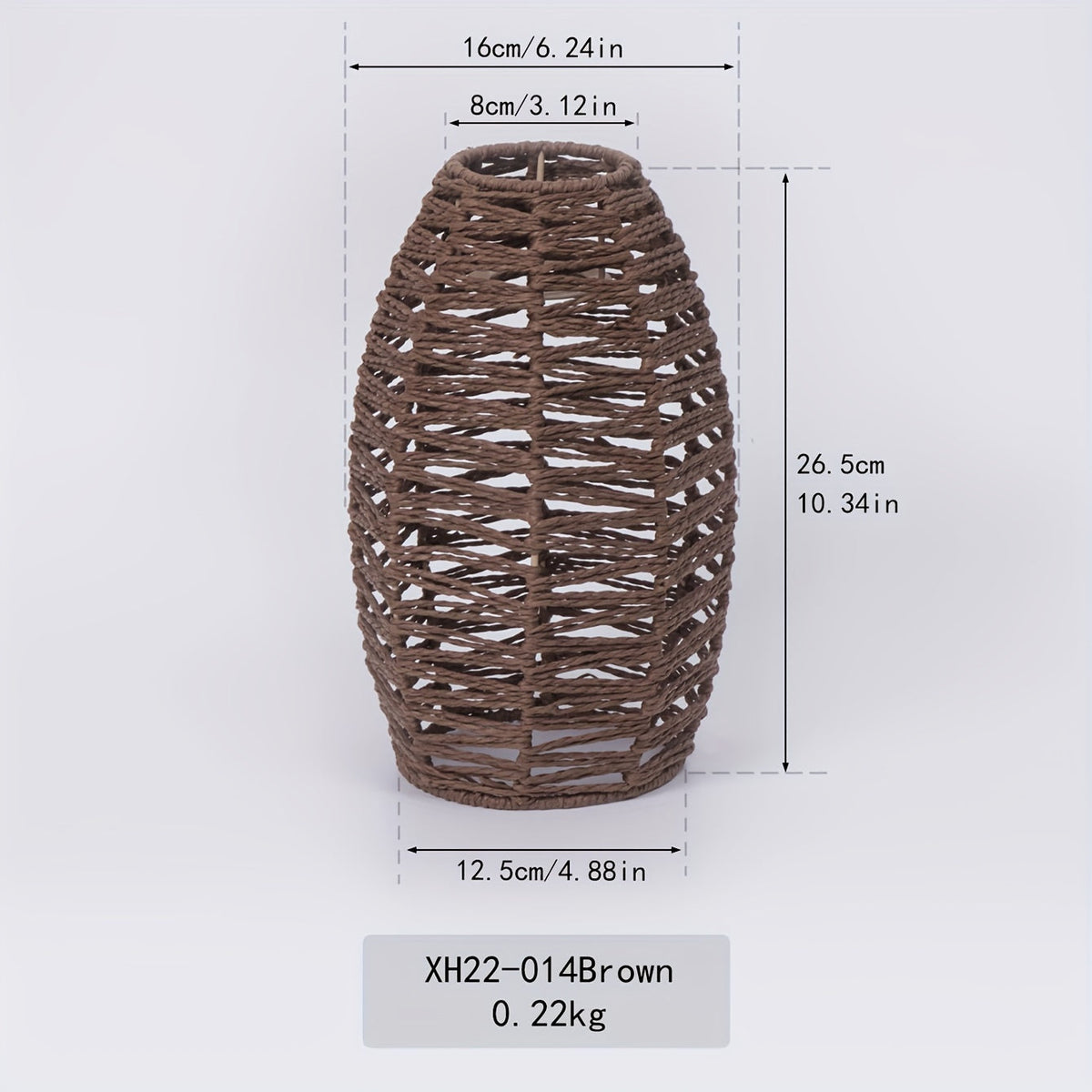 Modern Handwoven Paper Rope Pendant Shade – Natural Coastal Woven Ceiling Light in Light Brown, Brown, Grey or Black