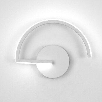Curved Line LED Wall Light – Modern Minimalist Arc Halo Wall Sculpture Lamp in Black or White, Warm or Cool White